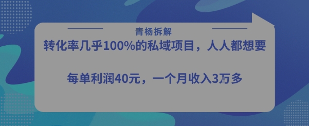 转化率最高的私域项目，每单利润40-50米，月入过1w-佐思资源网下载-专注于互联网平台分享平台