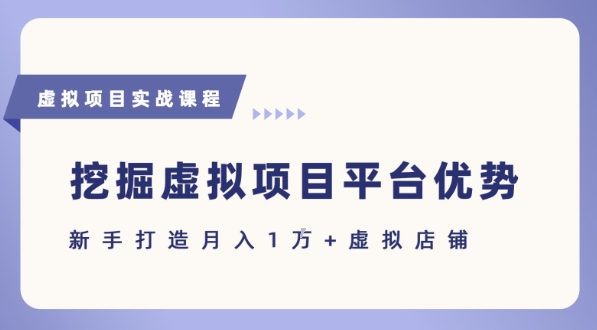 抓住虚拟项目各平台优势，新手轻松月入1W+(给出具体建议)-佐思资源网下载-专注于互联网平台分享平台