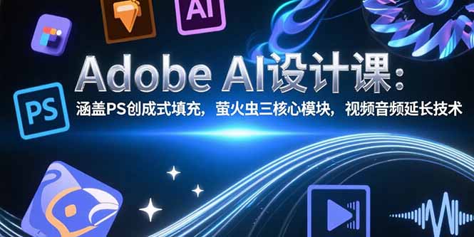 Adobe AI设计课：涵盖PS创成式填充，萤火虫三核心模块，视频音频延长技术-佐思资源网下载-专注于互联网平台分享平台