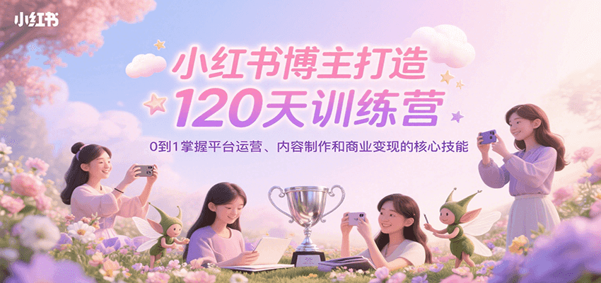 小红书博主打造120天训练营，0到1掌握平台运营、内容制作和商业变现-佐思资源网下载-专注于互联网平台分享平台
