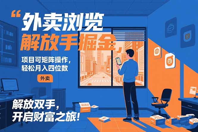 外卖浏览掘金项目 可矩阵操作 轻松日入500+-佐思资源网下载-专注于互联网平台分享平台