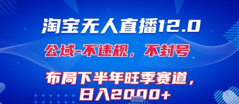 淘宝无人直播12.0，不封号，不违规，布局下半年旺季赛道，日入1k+(独家技术)【揭秘】-佐思资源网下载-专注于互联网平台分享平台