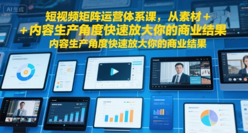/wp-content/uploads/replace/71812f2bad8d95ec5191e49bf19e6c65.jpeg 短视频矩阵运营体系课,从素材+内容生产角度快速放大你的商业结果