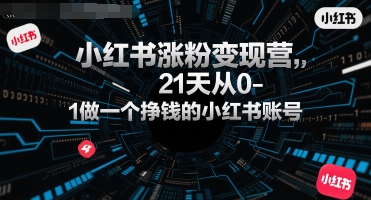 小红书涨粉变现营，21天从0-1做一个挣钱的小红书账号-佐思资源网下载-专注于互联网平台分享平台