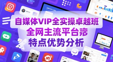 自媒体VIP全实操卓越班，全网主流平台特点优势分析-佐思资源网下载-专注于互联网平台分享平台