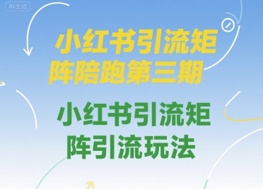 小红书引流矩阵陪跑第三期，小红书引流矩阵引流玩法-佐思资源网下载-专注于互联网平台分享平台