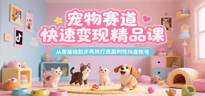 宠物赛道快速变现精品课，从零基础起步高效打造盈利性抖音账号-佐思资源网下载-专注于互联网平台分享平台
