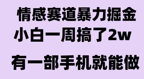 情感暴力掘金项目，新人操作一周挣了2W，长期稳定小白可做【揭秘】-佐思资源网下载-专注于互联网平台分享平台