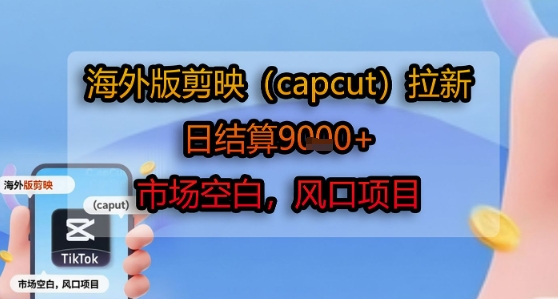 海外版剪映(capcut)拉新，日结算1k+，市场空白，风口项目-佐思资源网下载-专注于互联网平台分享平台